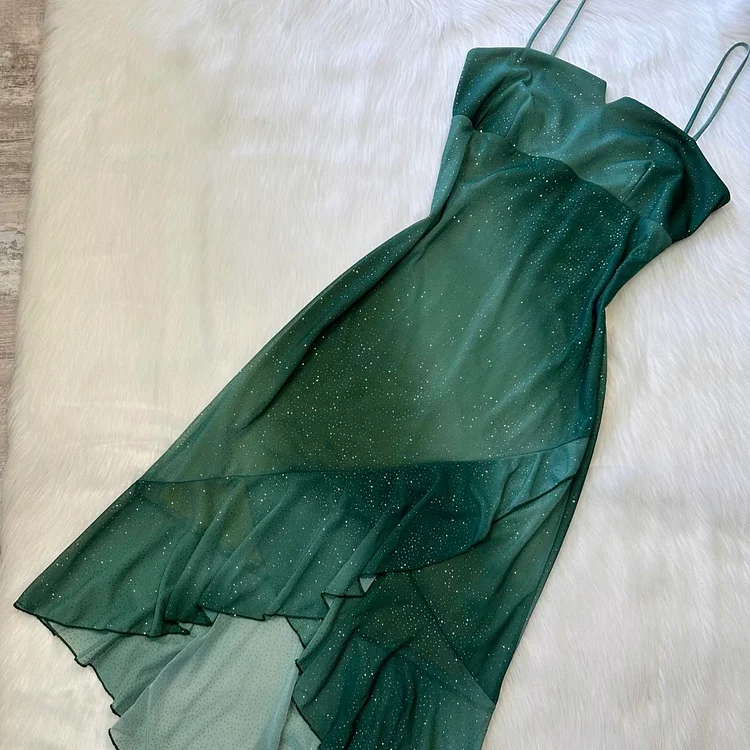 Moss Green Fairy Homecoming Dress Yk Sparkly Mini Flowy Ruffle Short Chiffon Ball Gown Evening Gown Party Dress