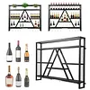 [US Local Warehouse] A-Line Bar Stand Wall Mounted Wine Rack Metal Bottle&Glass Holder Display Shelf