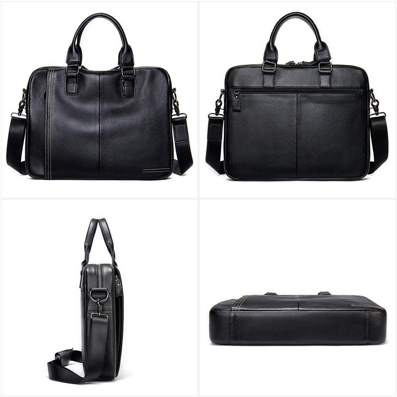 Genuine Leather Adjustable Shoulder Strap Design Business Casual Crossbody Bag Handbag