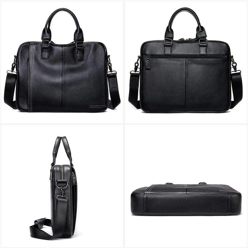 Genuine Leather Adjustable Shoulder Strap Design Business Casual Crossbody Bag Handbag