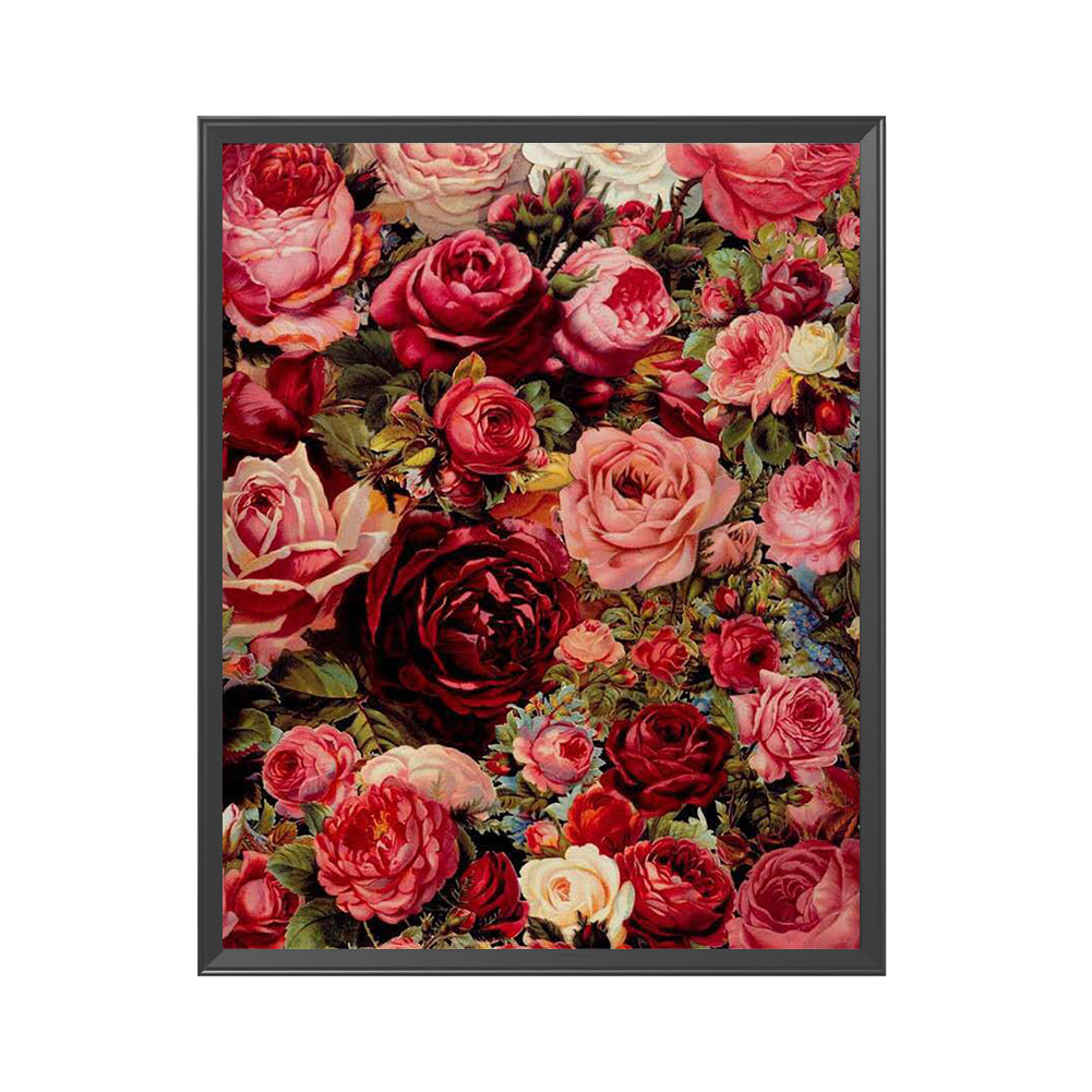

Rose Bush - 11CT Counted Cross Stitch - 50*65CM (Big Size), 501 Original
