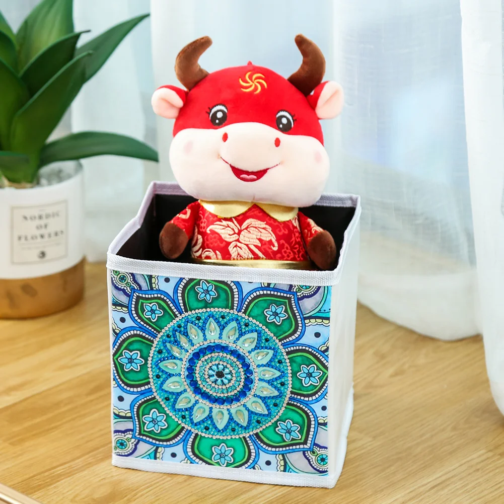 DIY Diamond Painting Folding Storage Box Diamond Manual Craft Kit(17*17*17cm)