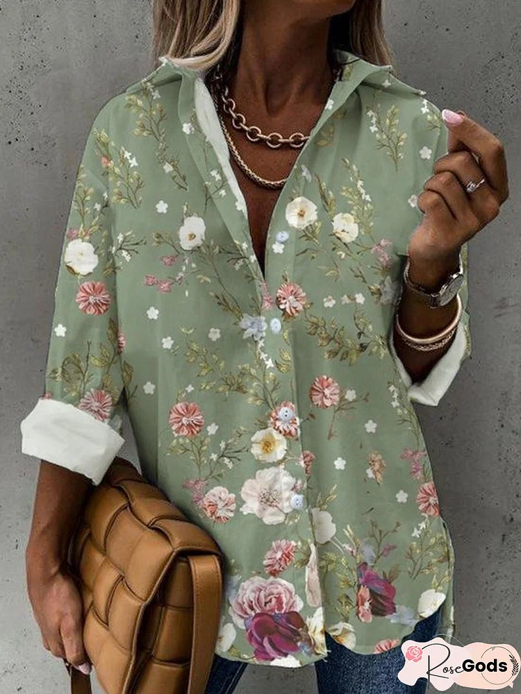 Casual Cotton-Blend Blouse