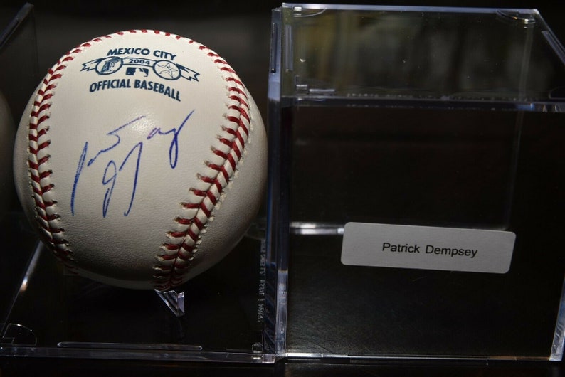 Patrick dempsey signed autographed rawlings baseball