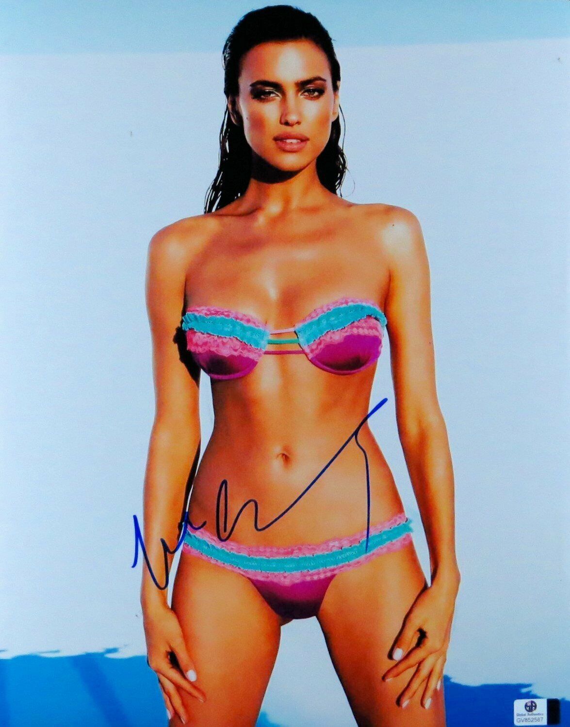 Irina Shayk Autographed 11X14 Photo Poster painting Sexy Amazing Three Color Bikini GV852587