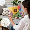 (25x25cm)DIY Pearl Painting Sunflower Framed Handmade Pearl Material Art Kit Living Room Decor