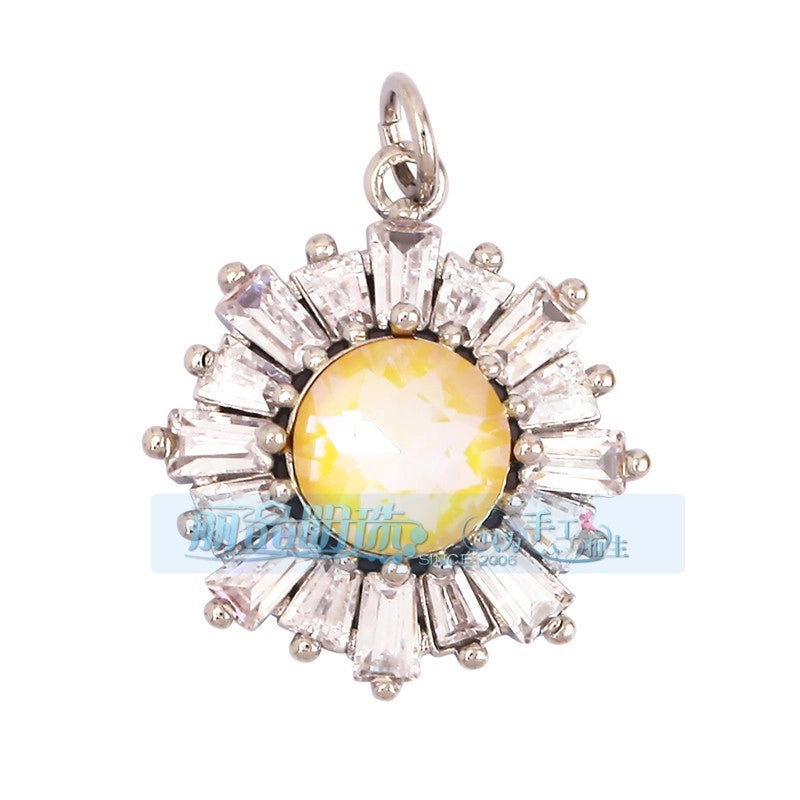 1 Piece Copper Geometric Heart Shape Snowflake Pendant Jewelry Accessories