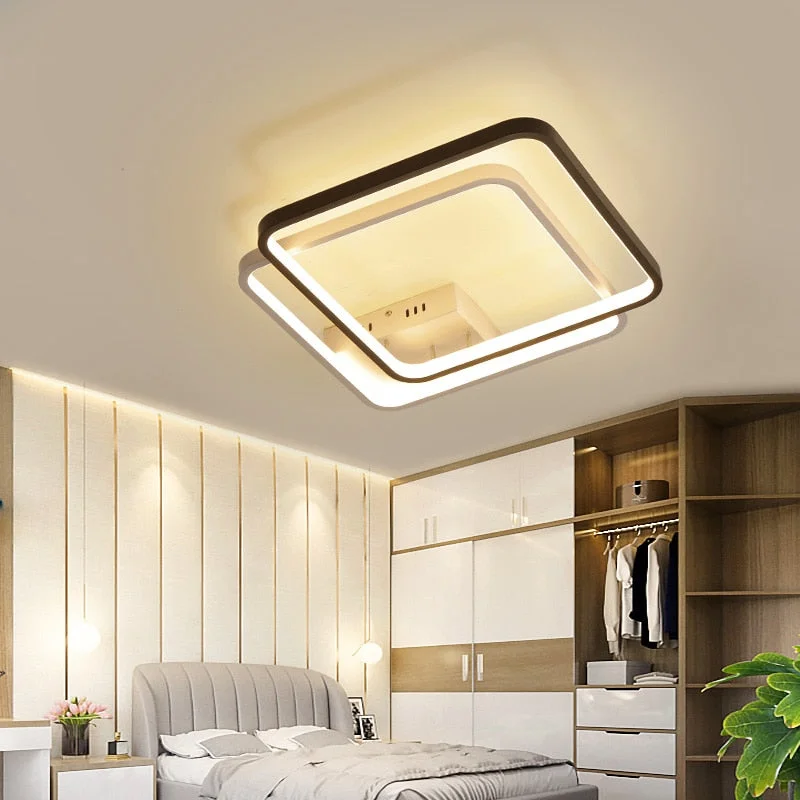 420x420mm Modern Led Ceiling Lights For Bedroom Study Room Living Room White+Black Color Home Deco Ceiling Lamp