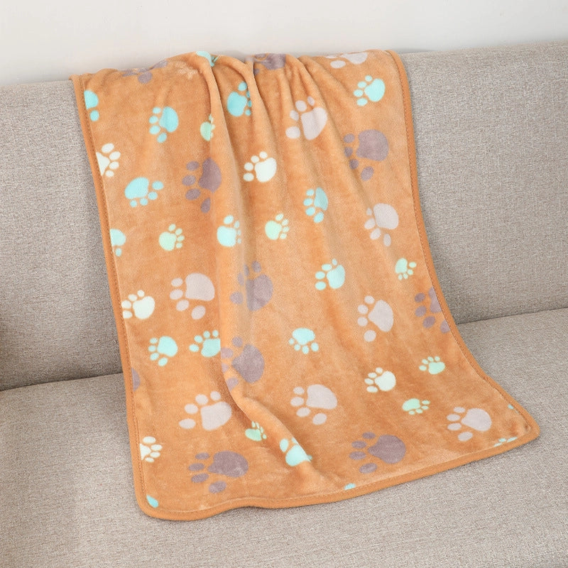 In Stock Pet Blanket Four Seasons Universal Cat And Dog Blanket Thickened Flannel Paw Printing Blanket Pet Supplies