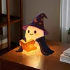 Cute Ghost Reading Book Night Light Easy To Use Halloween Cute Night Light Lightweight for Indoor Party Desk Outdoor Halloween Decoration