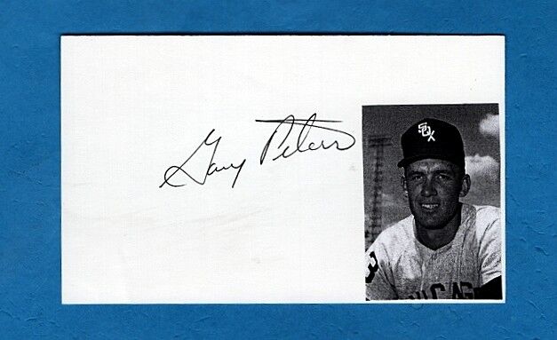 1961 GARY PETERS-CHICAGO WHITE SOX AUTOGRAPHED 3X5 CARD W/Photo Poster painting