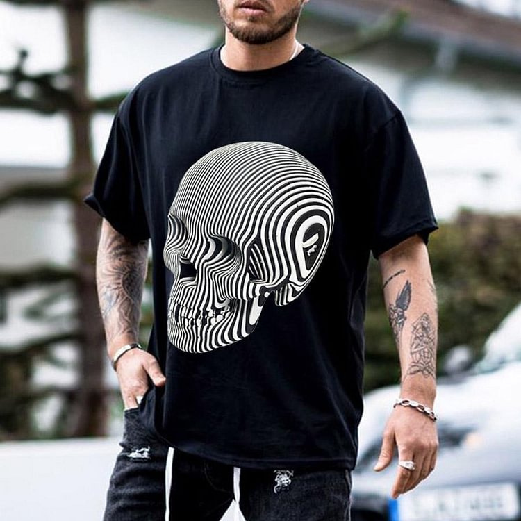 Skull Slice Casual Mens T-shirt