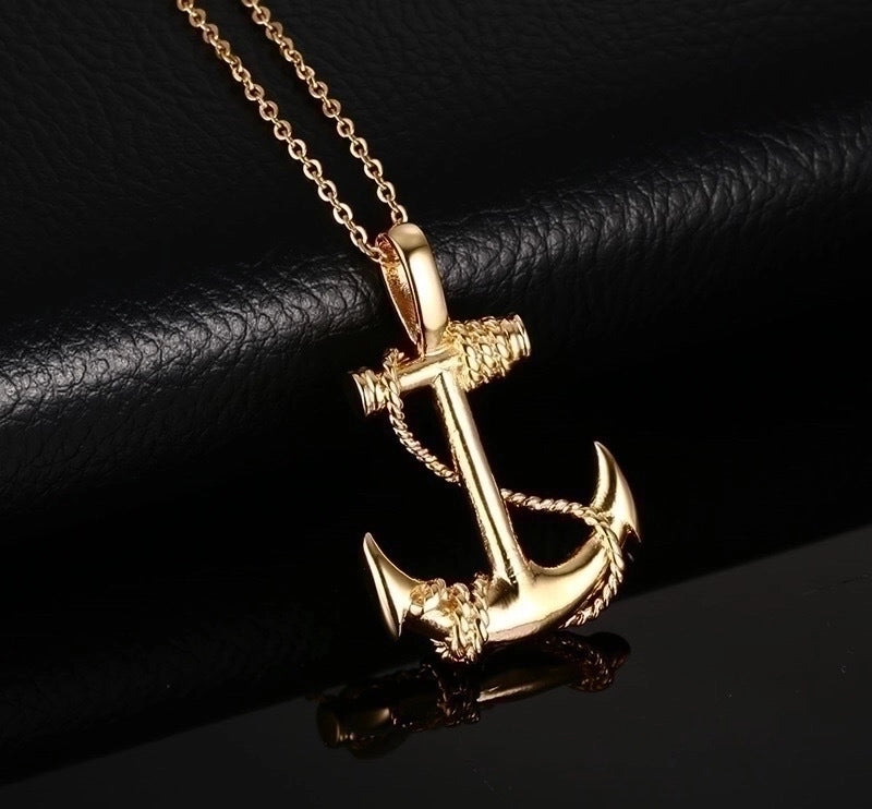 Hip-hop Anchor Stainless Steel Alloy Plating Men’s Necklace 1 Piece