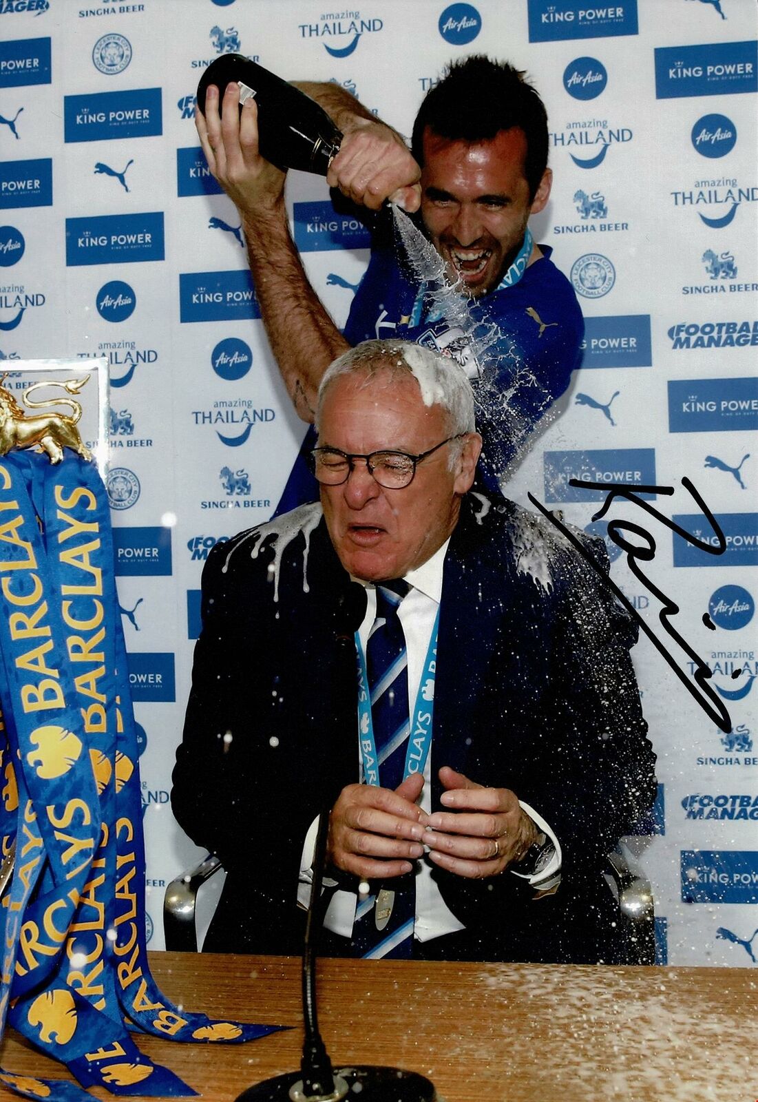 Claudio Ranieri Signed 12X8 Photo Poster painting Leicester City F.C. Genuine COA AFTAL (1802)