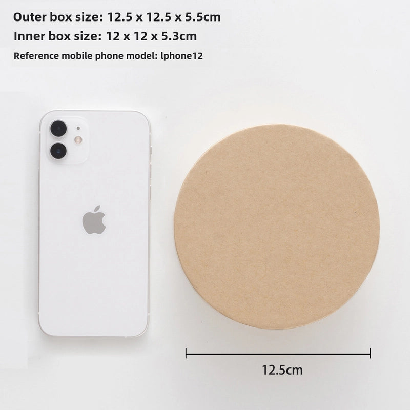 Kraft Paper Round Box DIY Baking Gift Box Cake Pastry Biscuit Packaging Box Accompanying Gift Box