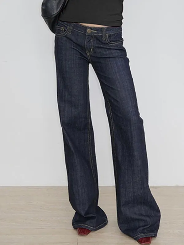 Brownm Vintage Niedrige Taille Boyfriend Jeans