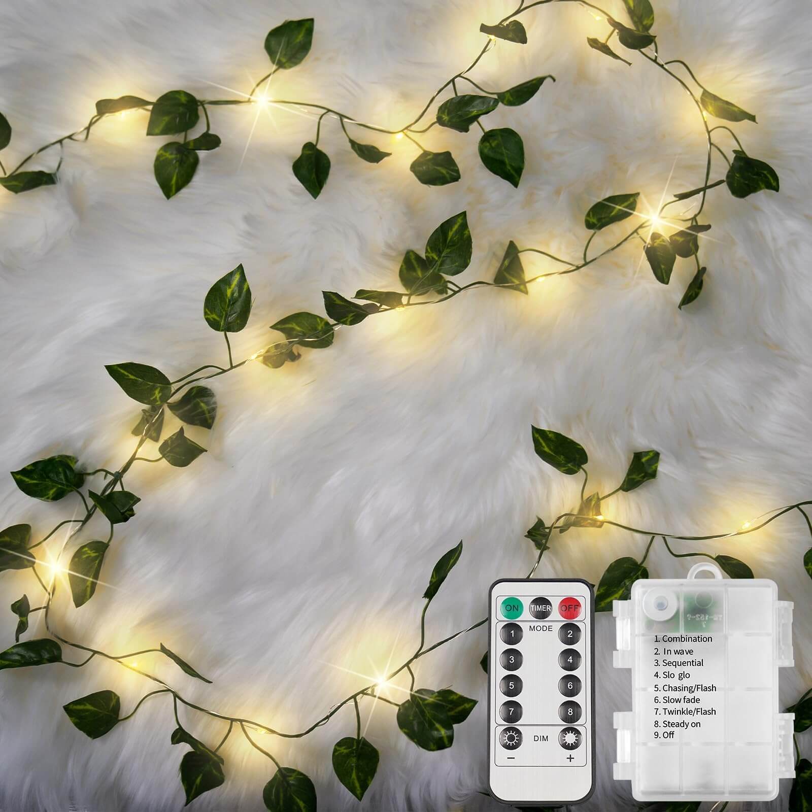 33ft Vine with Fairy Lights Battery Operated