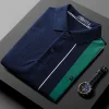 2002 new embroidered striped polo shirt