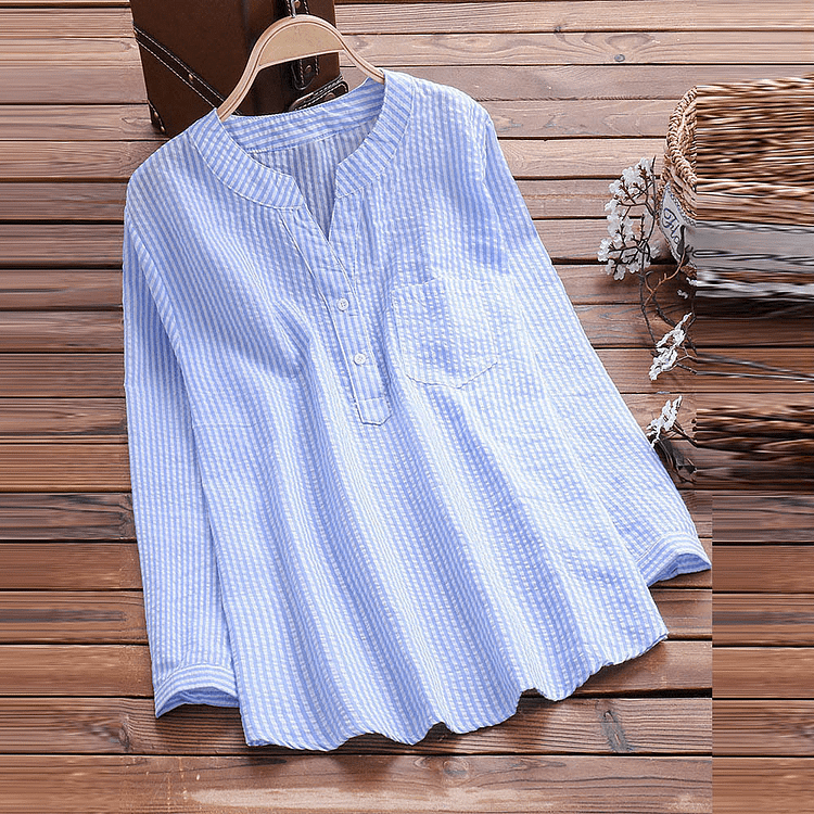 Women's Striped Pocket Casual Top