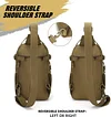 Tactical Chest Bag Army Crossbody Pack Single Shoulder Molle Bag For Camping Hiking Cycling Walking Outdoor Sports,Black Brown