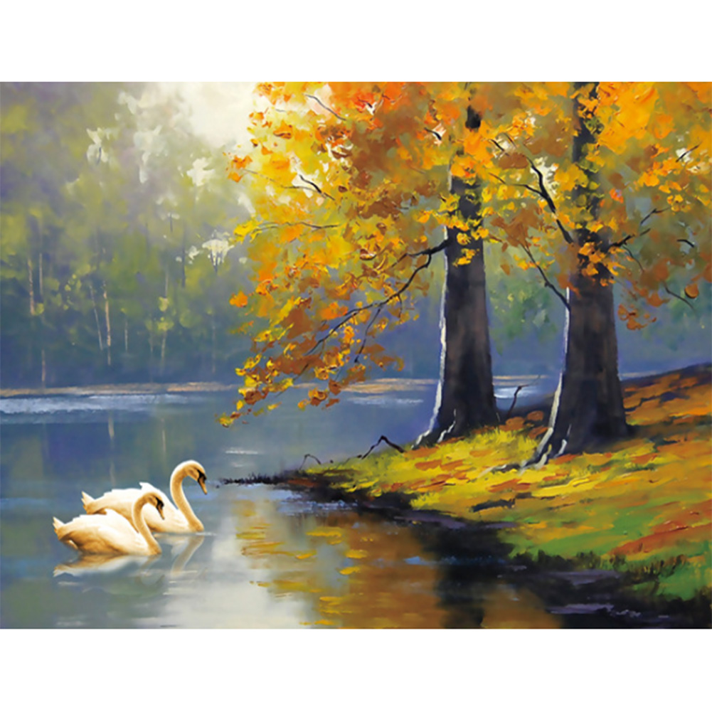 

Swan Lake - 11CT Stamped Cross Stitch - 60*46CM, 501 Original