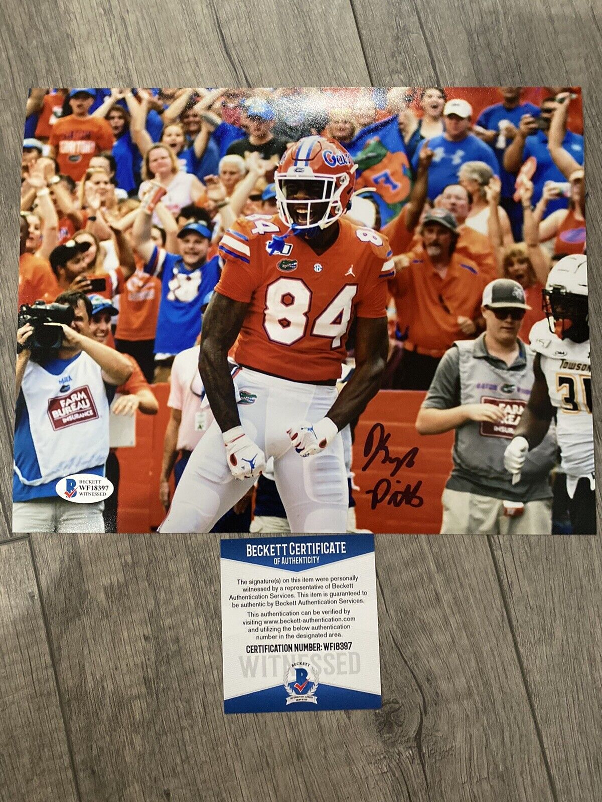 KYLE PITTS FLORIDA GATORS SIGNED 8x10 Photo Poster painting Beckett WITNESS NFL Draft