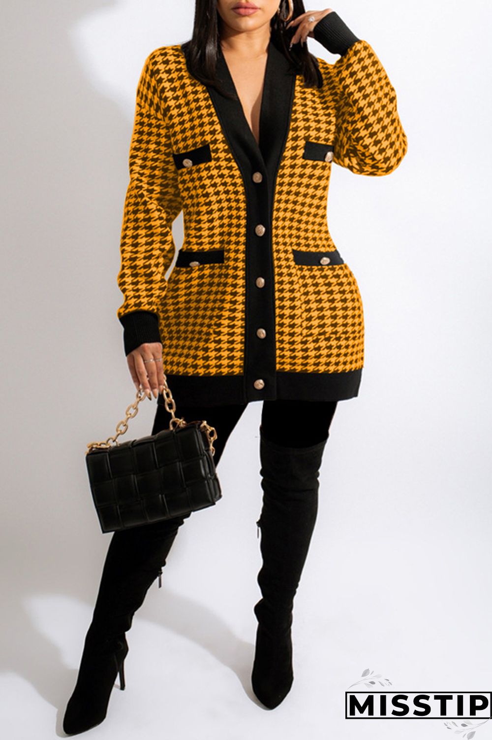 Red Fashion Casual Print Patchwork Cardigan V Neck Outerwear