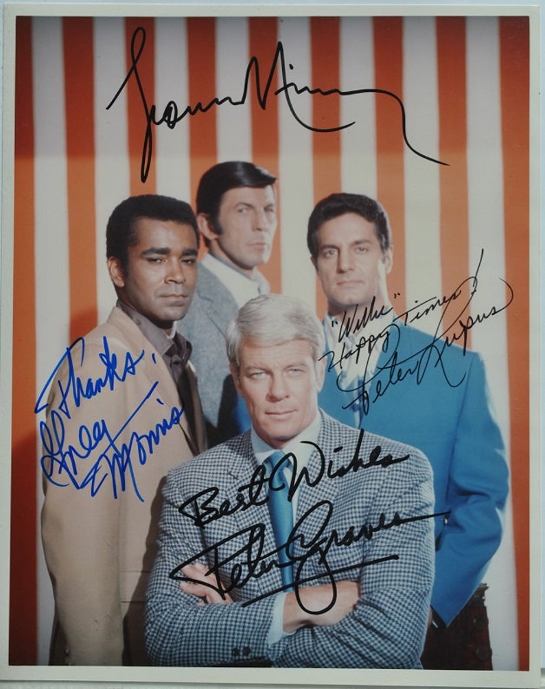 MISSION IMPOSSIBLE CAST Signed Photo Poster painting X5 Peter Graves Peter Lopez, Greg Morris, Leonard Nimoy wcoa