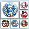 Snowman Full 18CT 2 Strands DIY Stamped Cross Stitch Kits for Beginners Adults Home Wall Decor Cross Stitch Art and Crafts Kits 25x25cm