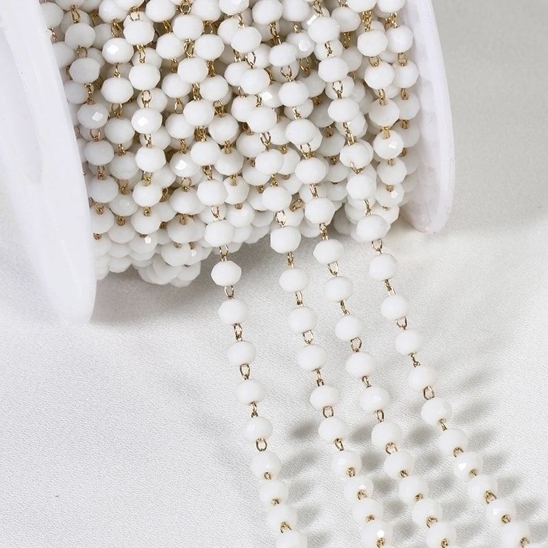 1 Set Stainless Steel Artificial Crystal Plating Polished Chain