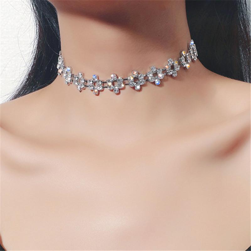 Hollow Flowers Rhinestone Choker Necklaces for Women | Oxredo Shop Ramadan Sale