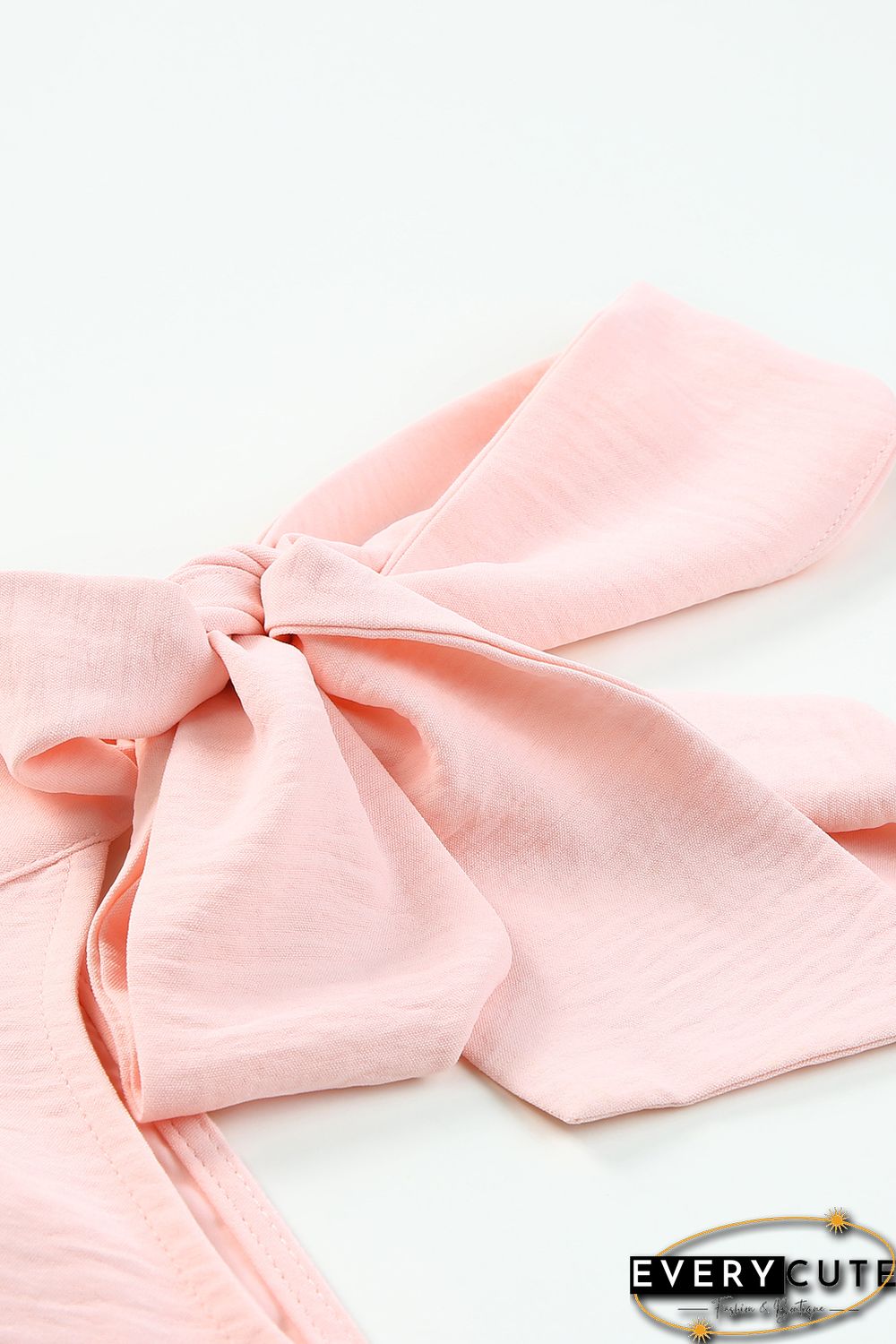 Pink Asymmetric Tie On Shoulder Sleeveless Top
