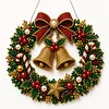 DIY Christmas Bell Wreath with LED Lights - Pearl Diamond Painting Pendant Kit (Single-Sided)