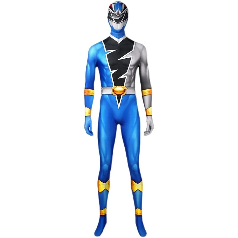 Power Rangers Dino Fury Blue Ranger Cosplay Costume