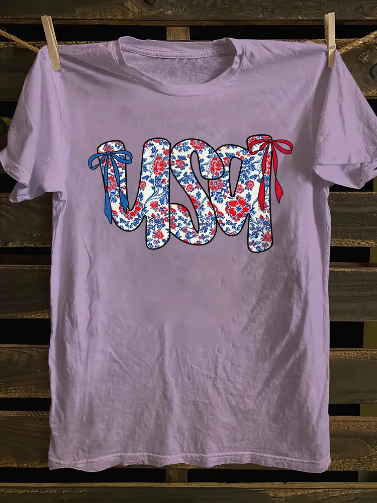 Floral Coquette USA T-shirt