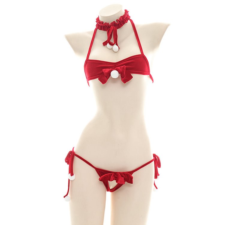 Bow Hairball Bikini Lingerie Suit - Modakawa Modakawa