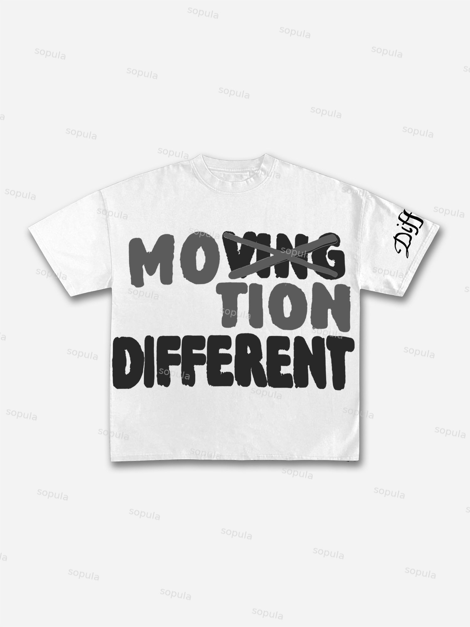Vintage Motion Different Graphic 100% Cotton Short Sleeve T-Shirt
