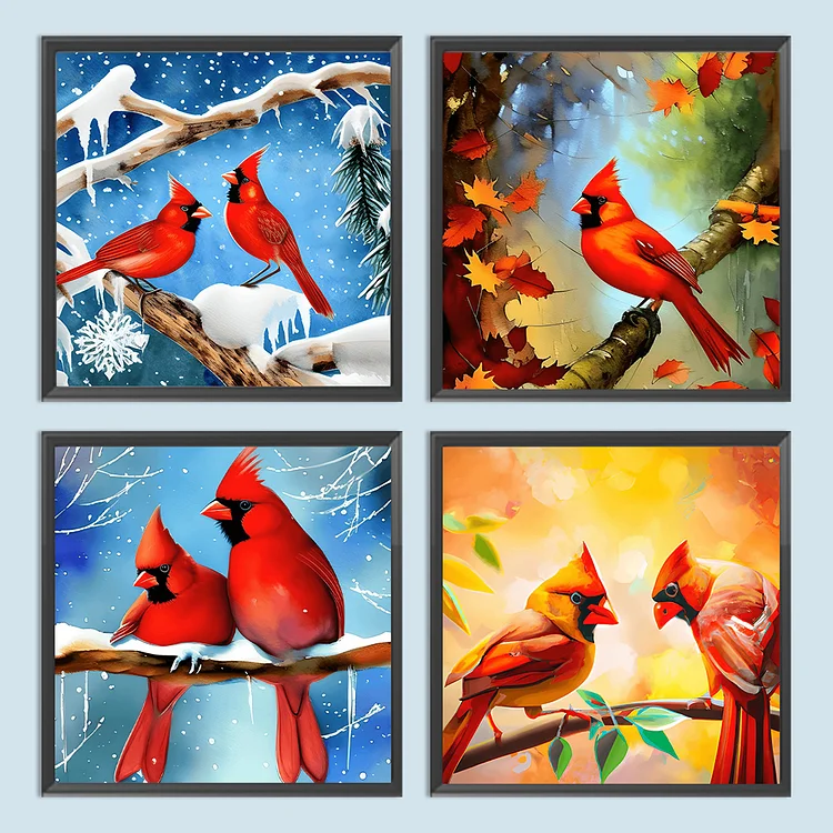 DIY Diamond Painting Kits for Adults,Cardinal Bird Full Drill 5D DIY Bird  On A Branch Diamond Painting Art Kits for Home Decoration and Room Wall
