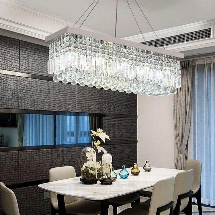 Rectangular K9 Crystal Rectangular Chandelier Vjlight