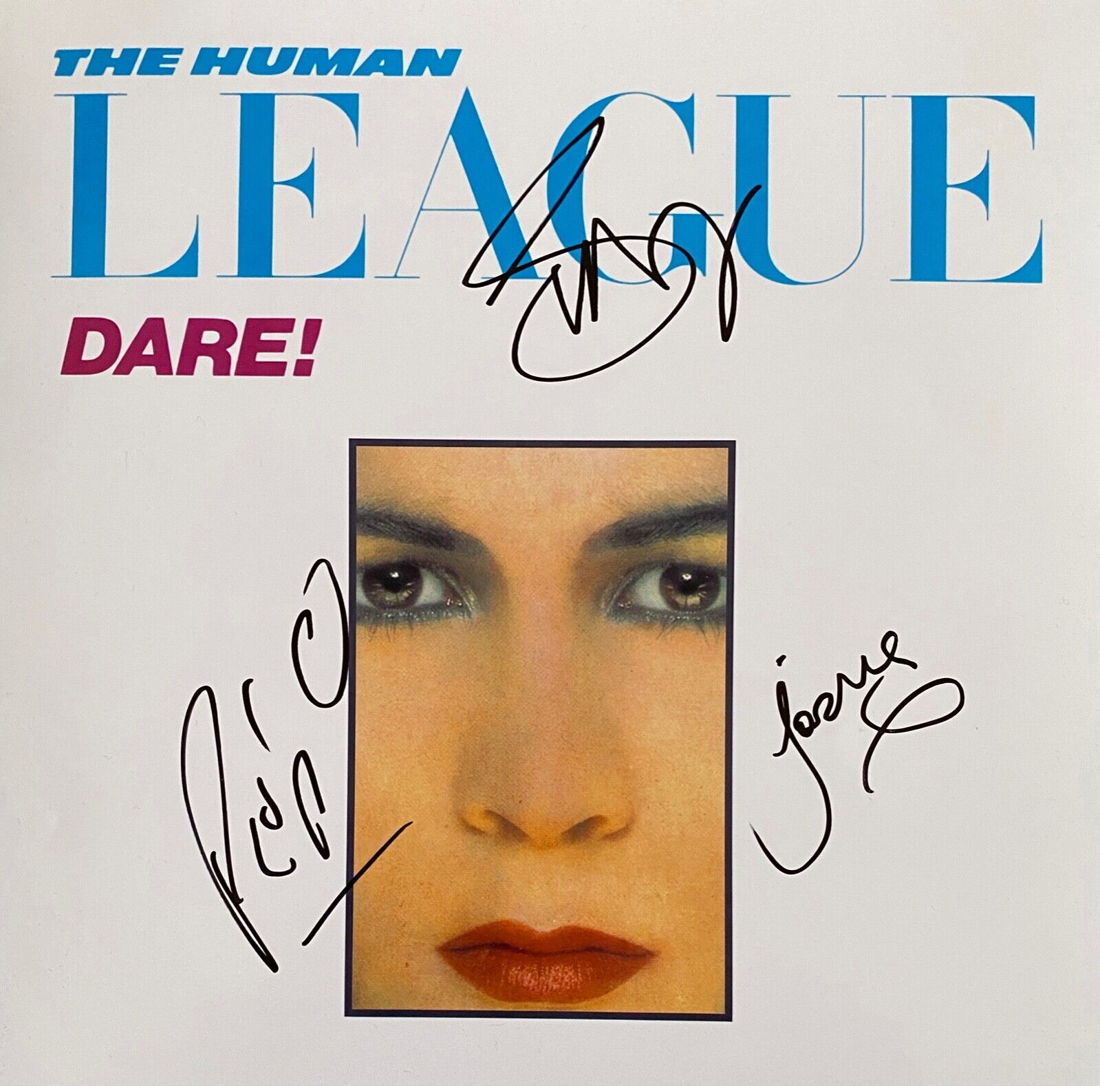 THE HUMAN LEAGUE HAND SIGNED DARE 12x12 Photo Poster painting MUSIC AUTOGRAPH