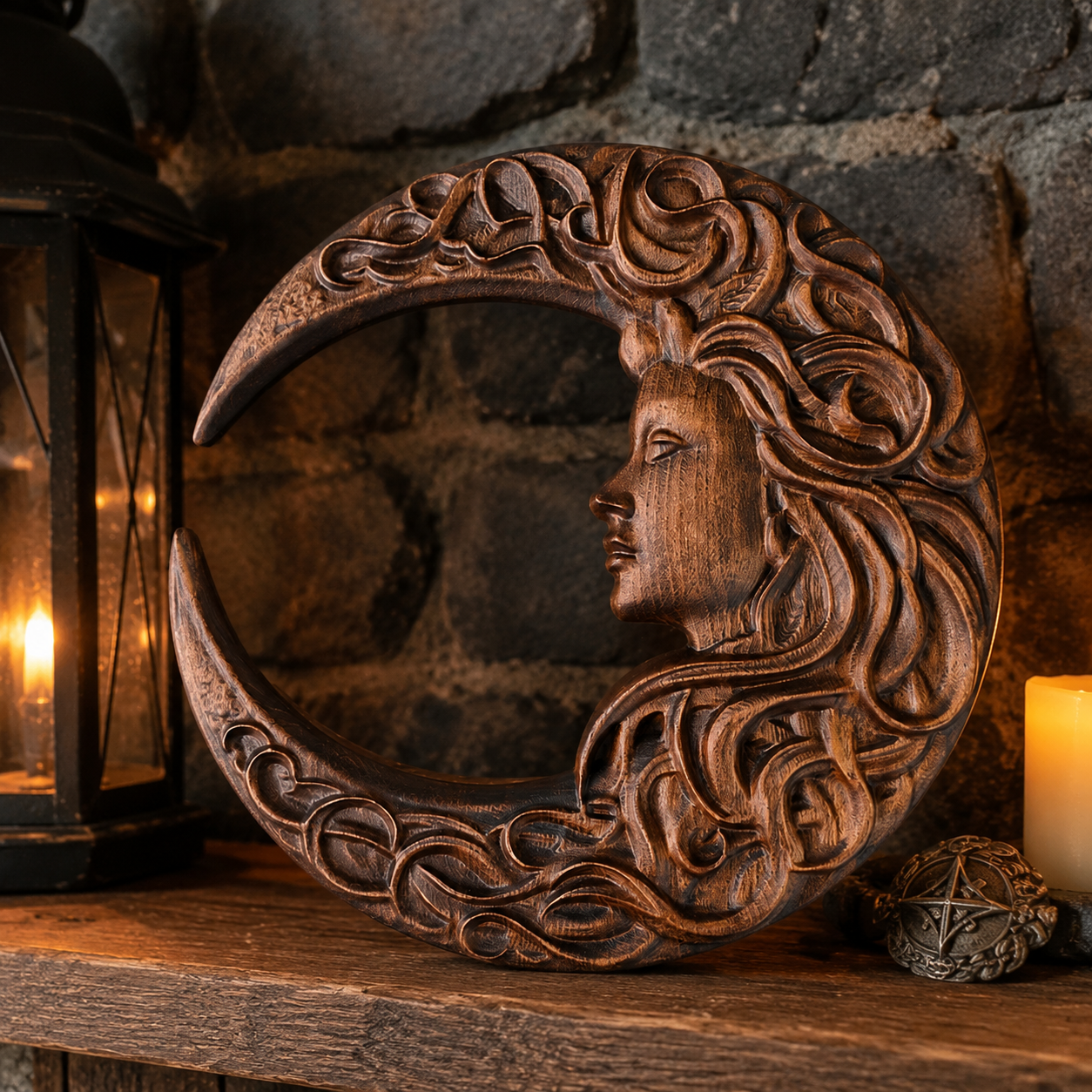 Moon Goddess Wood Carving: Breathe Soul Into Your Walls