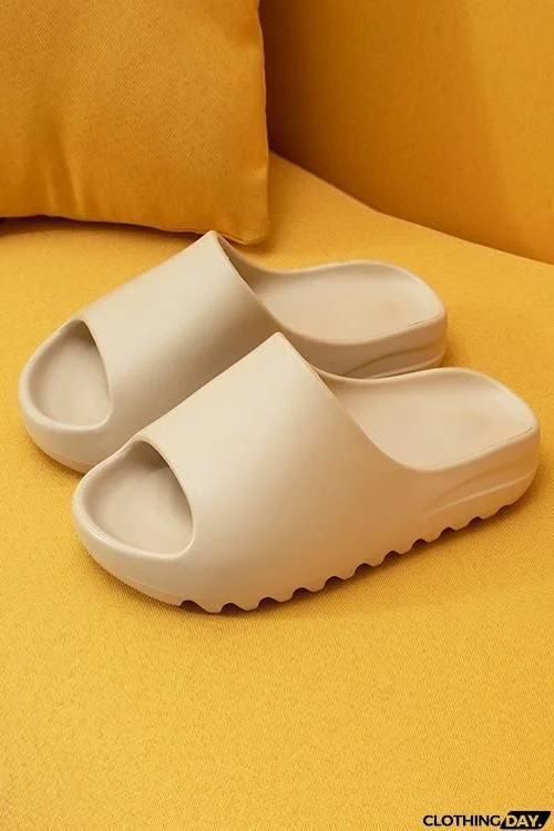 Open Toe Chunky Footbed Slippers