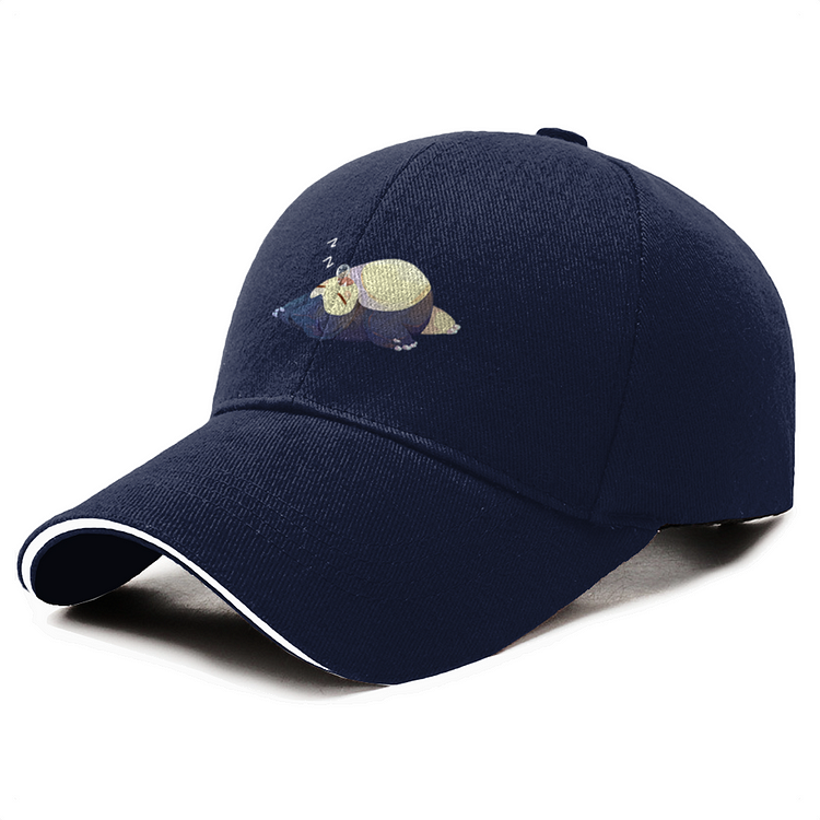 Snorlax Black Baseball Hat (One Size-Adult)