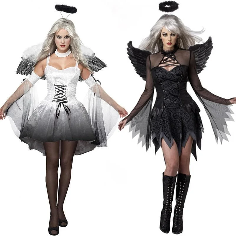 Black/White Halloween Devil Angel Costume SP1710282