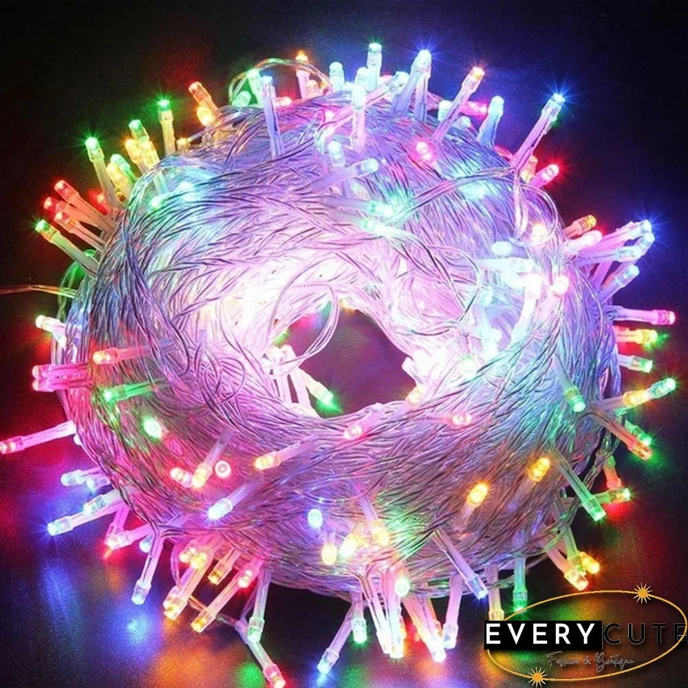 New Arrival 8 Modes Christmas Fairy Light Outdoor Waterproof AC 220V/110V 50M/20M/10M 500/200/100LED Fairy LED String Light Chirstmas String Garland For Xmas Wedding Christmas Party Holiday