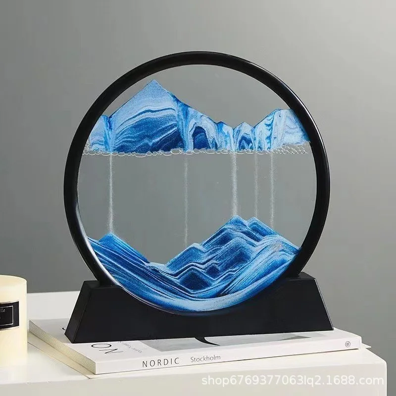 2023 3D Dynamic Living Room Decoration Gift Round Quicksand Painting