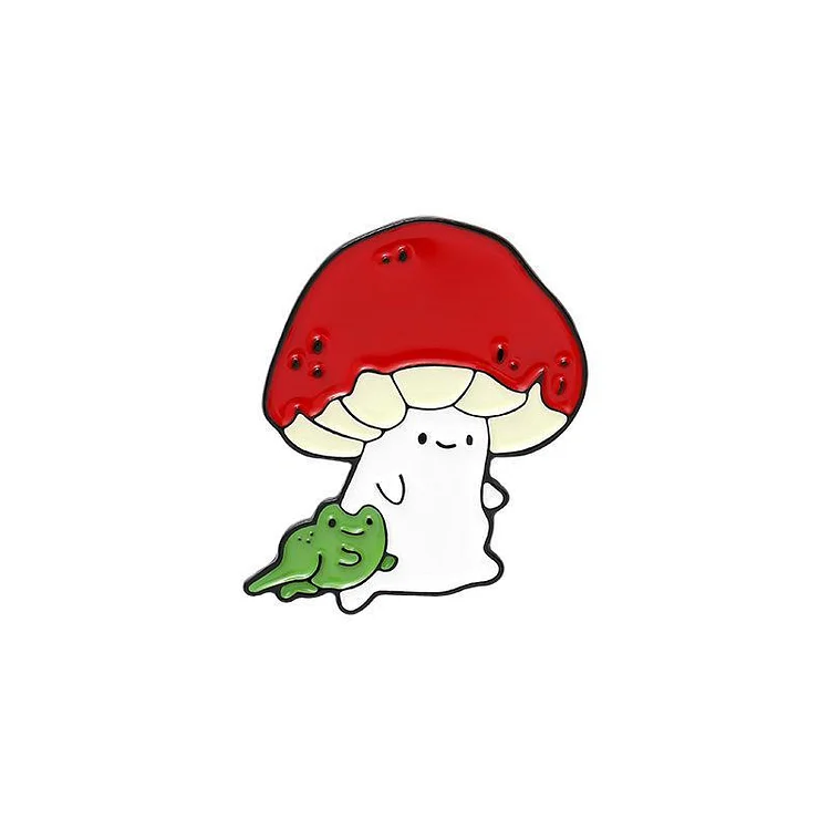 Mushroom Frog Smiley Pins