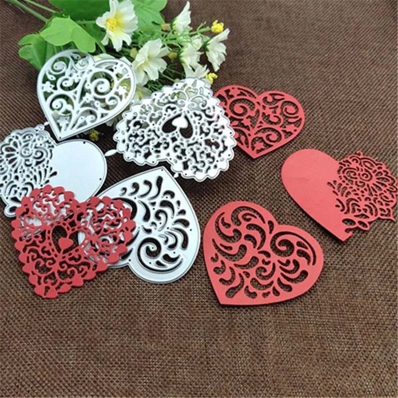Lace Love Metal Cutting Dies 4pcs/set Stencils For DIY Scrapbooking Decorative Embossing Handcraft Die Cutting Template