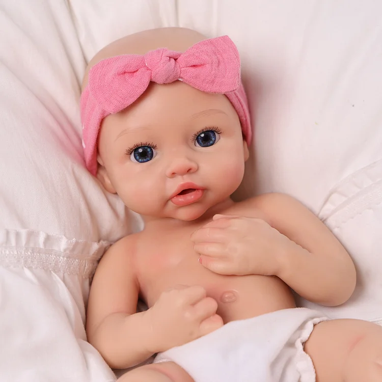 Babeside Dolly 12"/16" Realistic Silicone Quiet Baby Little Infant Girl Special Love for Mom