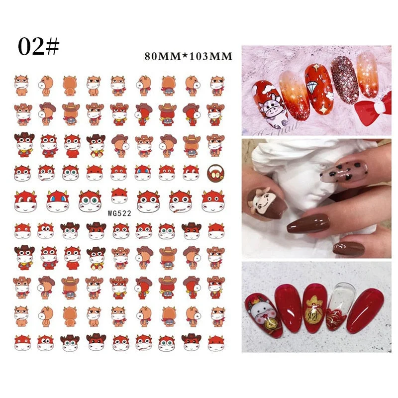 Black 3D Leopard Nail Stickers White Milk Cow Nail Design Snake Prints Sliders Animal Skins Foils Zebra Pattern Manicures Decor-Nail Inspo